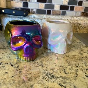 Killstar skull mug iridescent & rainbow set of 2